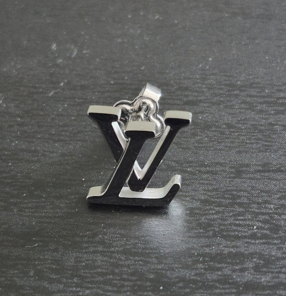 Silver LV Logo Earrings - Picture 3 of 5